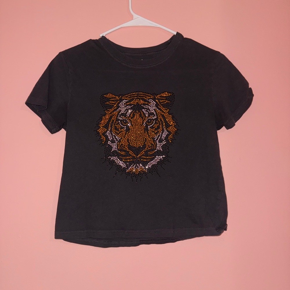 Sequin Tiger Graphic Kids T-Shirt